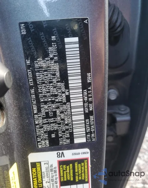 2014 Toyota Venza Le из США, поврежденный, VIN 4T3ZA3BB2EU086869